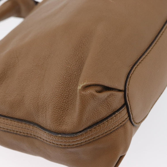 Chloe Elise Hand Bag Leather 2way Brown Gold Auth BA10748