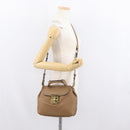 Chloe Elise Hand Bag Leather 2way Brown Gold Auth BA10748-25