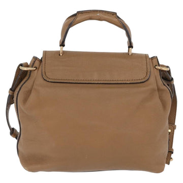 Chloe Elise Hand Bag Leather 2way Brown Gold Auth BA10748 - 0