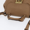 Chloe Elise Hand Bag Leather 2way Brown Gold Auth BA10748-6