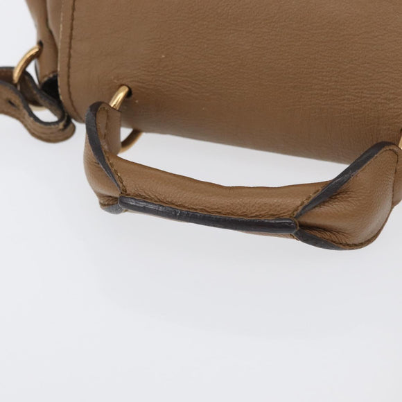 Chloe Elise Hand Bag Leather 2way Brown Gold Auth BA10748