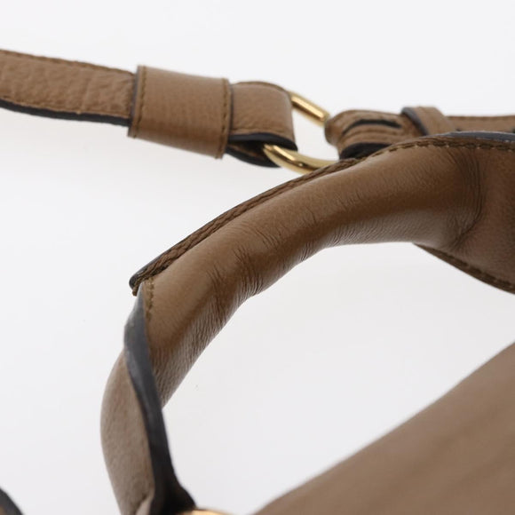 Chloe Elise Hand Bag Leather 2way Brown Gold Auth BA10748