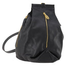 Gianni Versace Shoulder Bag Leather Black Gold Auth BA10749-1