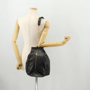 Gianni Versace Shoulder Bag Leather Black Gold Auth BA10749-20