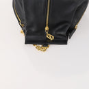 Gianni Versace Shoulder Bag Leather Black Gold Auth BA10749-6