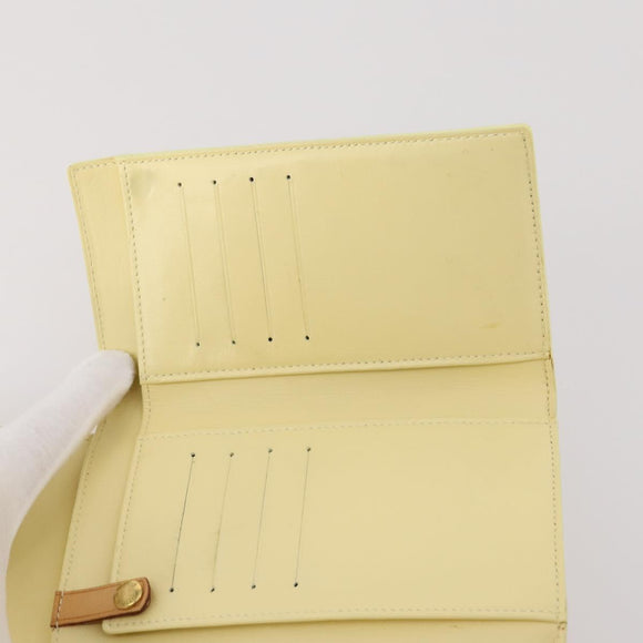 LOUIS VUITTON Monogram Vernis Walker Wallet Lime Yellow M91074 LV Auth BA10750
