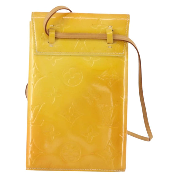 LOUIS VUITTON Monogram Vernis Walker Wallet Lime Yellow M91074 LV Auth BA10750