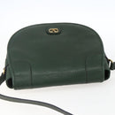 VALENTINO Shoulder Bag Leather Green Gold Auth BA10752-6