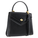 BALLY Hand Bag Leather 2way Black Gold Auth BA10754-1