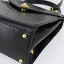 BALLY Hand Bag Leather 2way Black Gold Auth BA10754-16