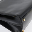BALLY Hand Bag Leather 2way Black Gold Auth BA10754-17