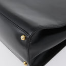 BALLY Hand Bag Leather 2way Black Gold Auth BA10754-18