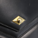 BALLY Hand Bag Leather 2way Black Gold Auth BA10754-19