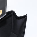 BALLY Hand Bag Leather 2way Black Gold Auth BA10754-24