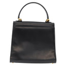 BALLY Hand Bag Leather 2way Black Gold Auth BA10754-2