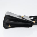 BALLY Hand Bag Leather 2way Black Gold Auth BA10754-3