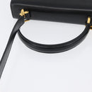 BALLY Hand Bag Leather 2way Black Gold Auth BA10754-7