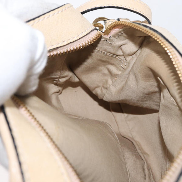 Chloe Shoulder Bag Leather 2way Ivory Gold Auth BA10755