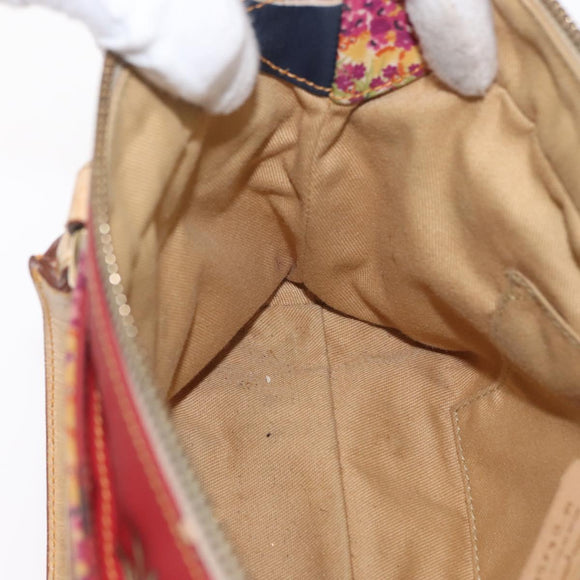 Salvatore Ferragamo Hand Bag Nylon Multicolor Gold Auth BA10756