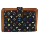 LOUIS VUITTON Multicolor Portefeuille Viennois Wallet Black M92988 Auth BA10757-2