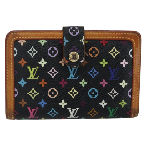 LOUIS VUITTON Multicolor Portefeuille Viennois Wallet Black M92988 Auth BA10757