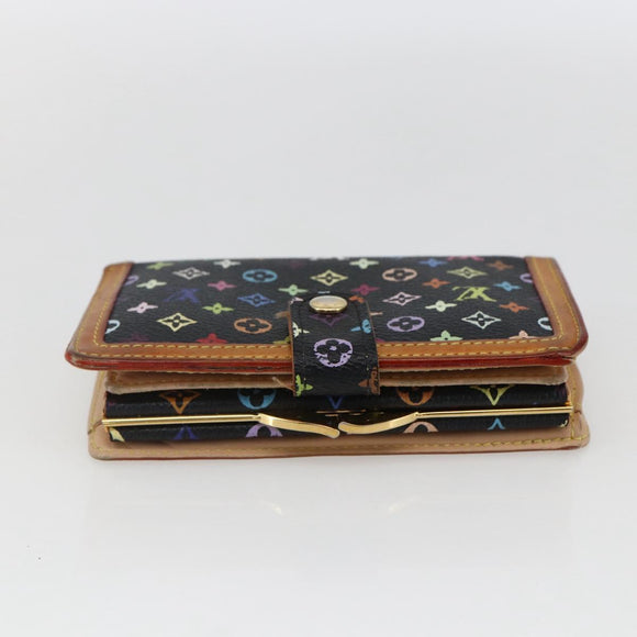 LOUIS VUITTON Multicolor Portefeuille Viennois Wallet Black M92988 Auth BA10757