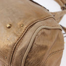 Chloe Paddington Hand Bag Leather Gold Tone Silver Auth BA10758V-13