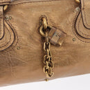 Chloe Paddington Hand Bag Leather Gold Tone Silver Auth BA10758V-15