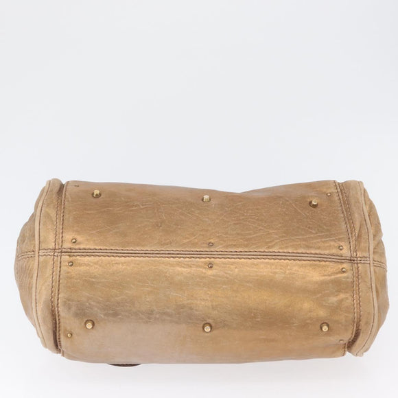 Chloe Paddington Hand Bag Leather Gold Tone Silver Auth BA10758V