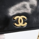CHANEL Chain Schoudertas Lakleer Zwart Goud CC Auth BA10760-18