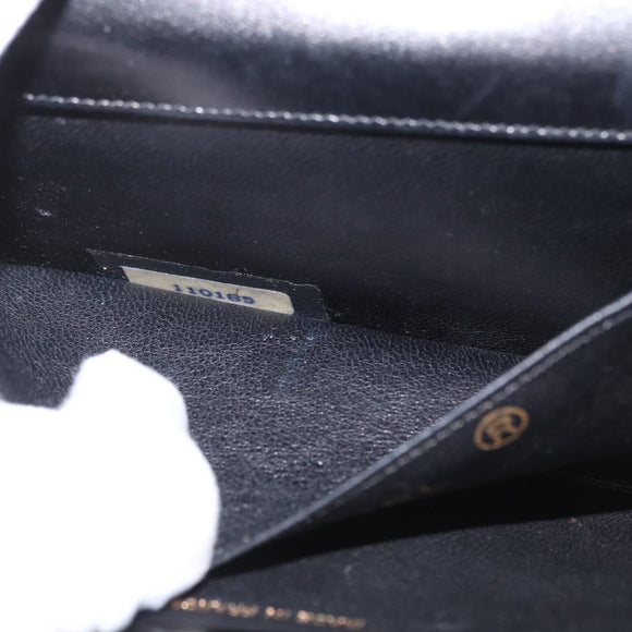CHANEL Chain Schoudertas Lakleer Zwart Goud CC Auth BA10760