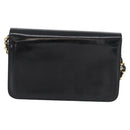 CHANEL Chain Schoudertas Lakleer Zwart Goud CC Auth BA10760-2