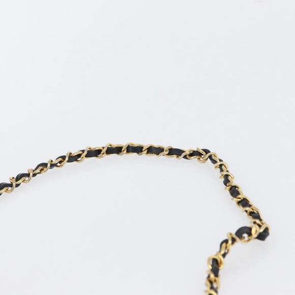 CHANEL Chain Schoudertas Lakleer Zwart Goud CC Auth BA10760