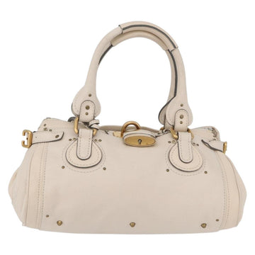 Chloe Paddington Hand Bag Leather Ivory Gold Silver Auth BA10761SAV - 0