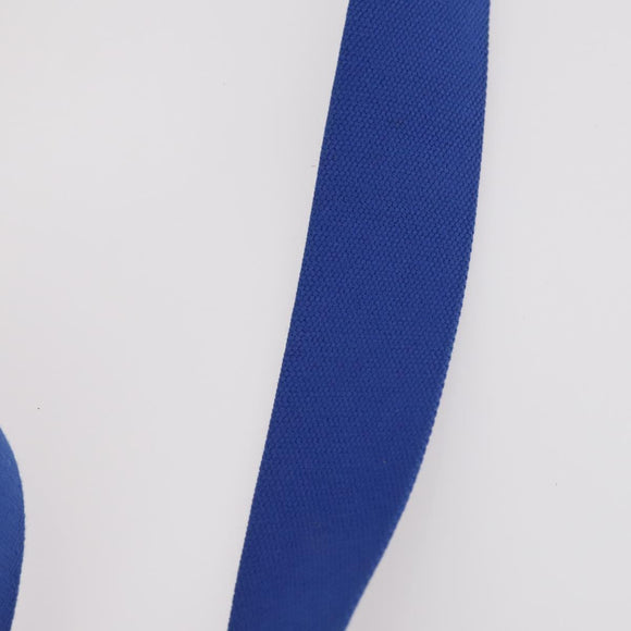 PRADA Handtas Leer Canvas 2-weg Blauw Goud Auth BA10762
