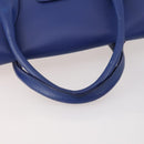PRADA Handtas Leer Canvas 2-weg Blauw Goud Auth BA10762-8