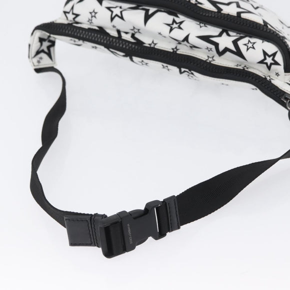 DOLCE&GABBANA Shoulder Bag Nylon White Silver Auth BA10763