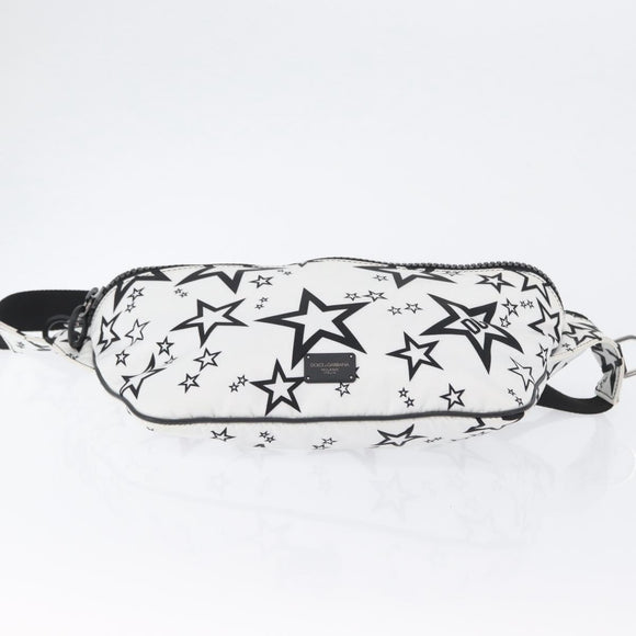 DOLCE&GABBANA Shoulder Bag Nylon White Silver Auth BA10763