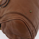 Chloe Paddington Hand Bag Leather Brown Gold Silver Auth BA10764SAV-9