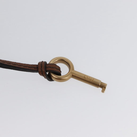 Chloe Paddington Hand Bag Leather Brown Gold Silver Auth BA10764SAV