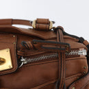 Chloe Paddington Hand Bag Leather Brown Gold Silver Auth BA10764SAV-18