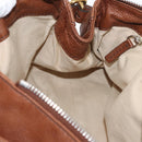 Chloe Paddington Hand Bag Leather Brown Gold Silver Auth BA10764SAV-23