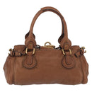 Chloe Paddington Hand Bag Leather Brown Gold Silver Auth BA10764SAV-2