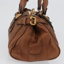 Chloe Paddington Hand Bag Leather Brown Gold Silver Auth BA10764SAV-4