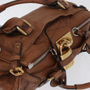 Chloe Paddington Hand Bag Leather Brown Gold Silver Auth BA10764SAV-6