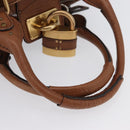 Chloe Paddington Hand Bag Leather Brown Gold Silver Auth BA10764SAV-7