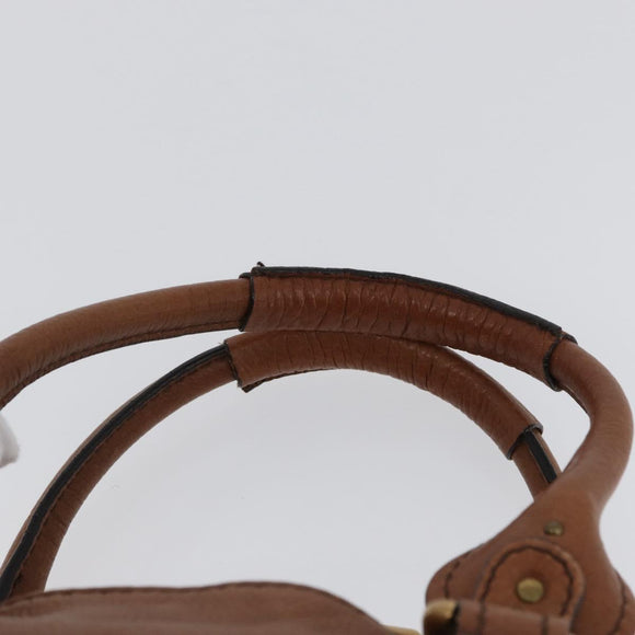 Chloe Paddington Hand Bag Leather Brown Gold Silver Auth BA10764SAV