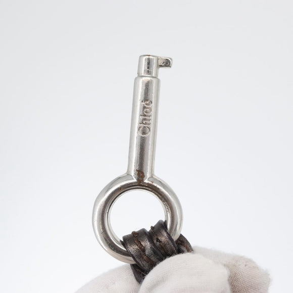 Chloe Paddington Hand Bag Leather Silver Auth BA10765V