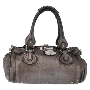 Chloe Paddington Hand Bag Leather Silver Auth BA10765V - 0