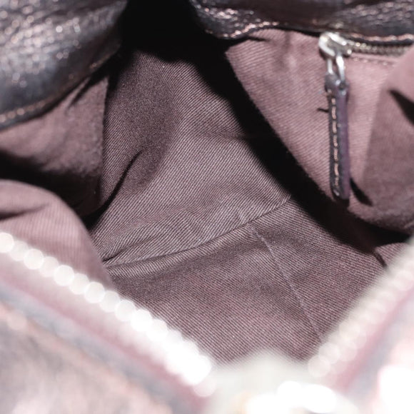 Chloe Paddington Hand Bag Leather Silver Auth BA10765V